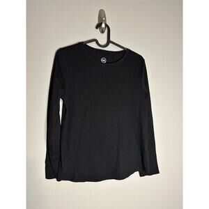 Wonder Nation Girls Shirt Long Sleeve Pullover Black Soot Size XL (14-16)